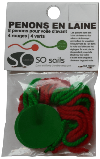So sails - Penons en laine : 4 rouges + 4 verts